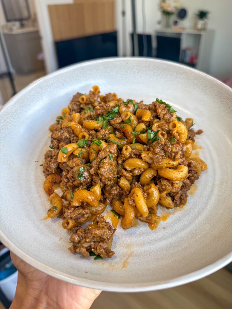 Single serve hamburger helper