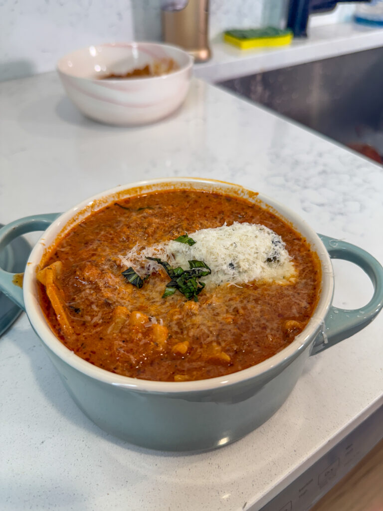 Single serve lasagna soup 