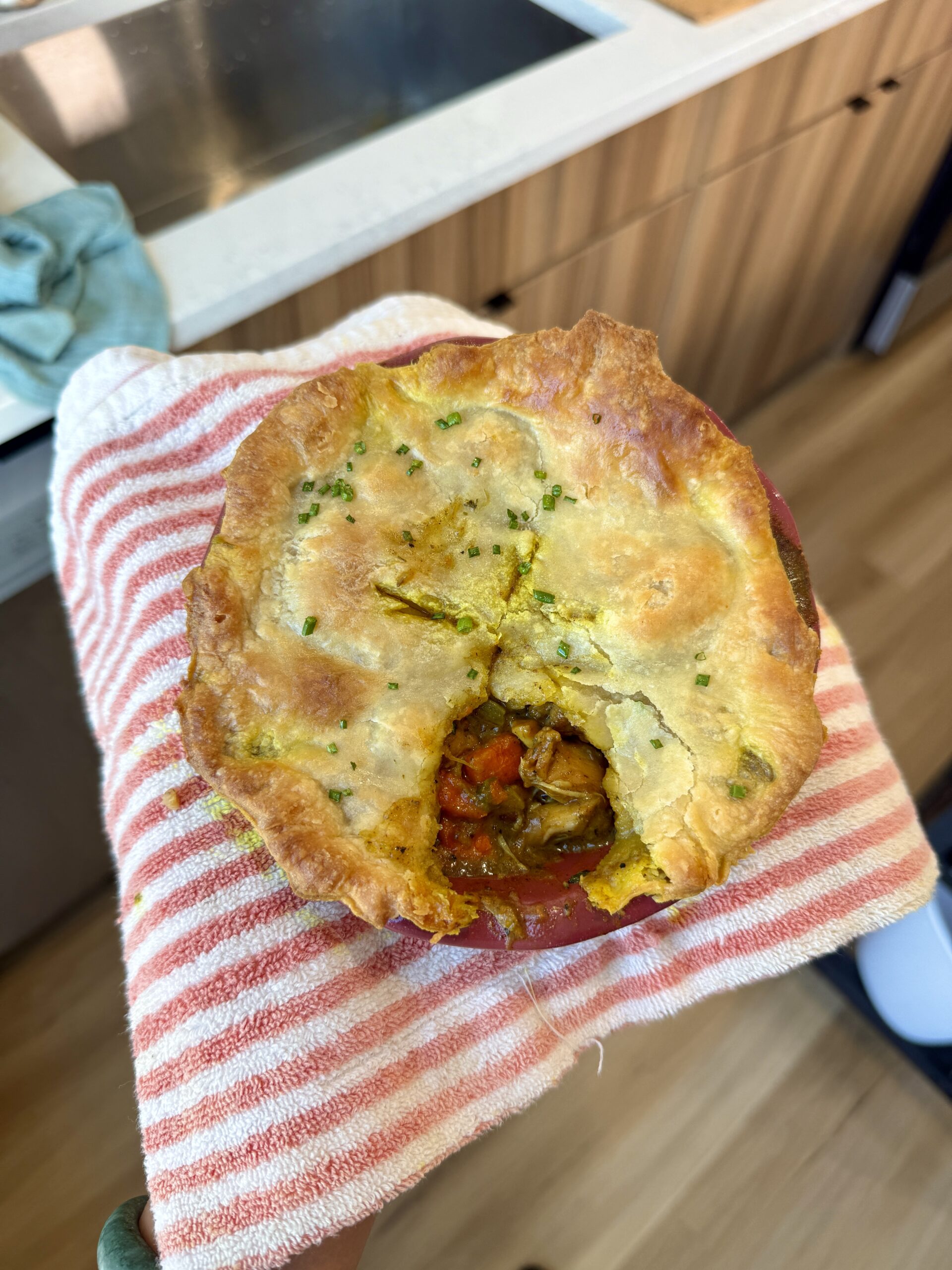Single Serve Curry Chicken Pot Pie